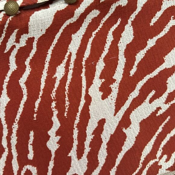 Anthropology, rust and cream zebra print button up blouse - Picture 5 of 5